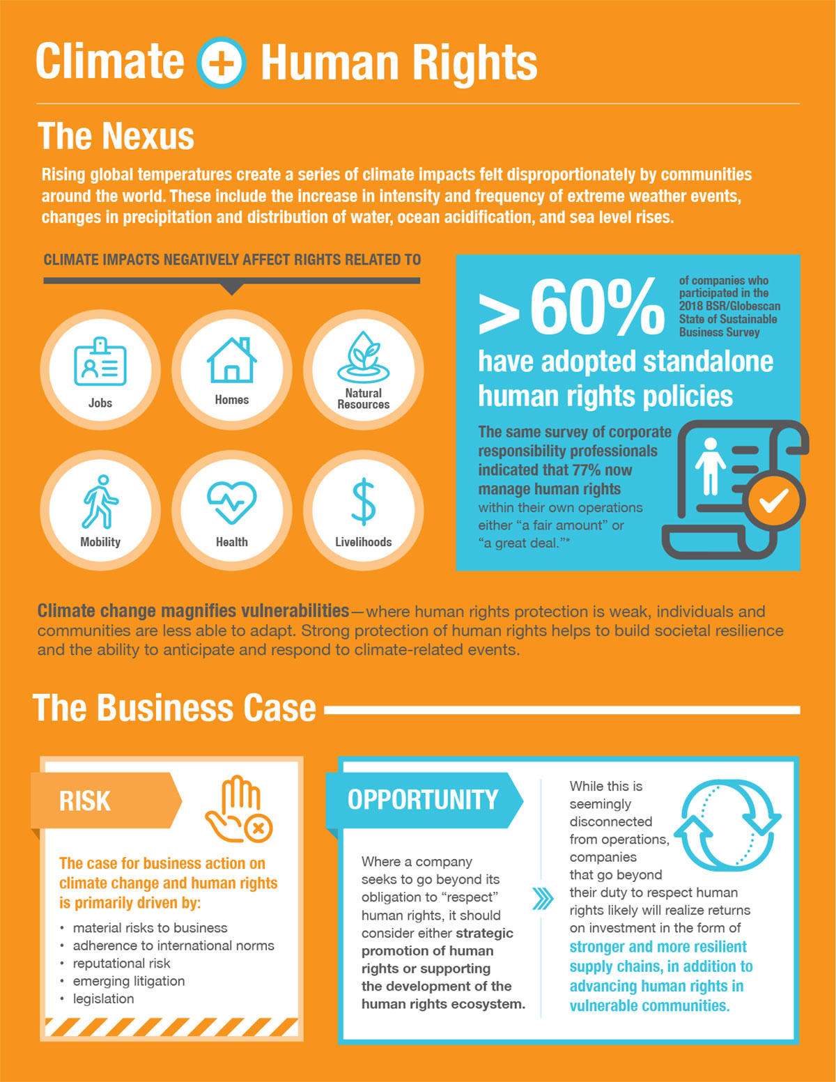 Climate Nexus: Human Rights, infographic